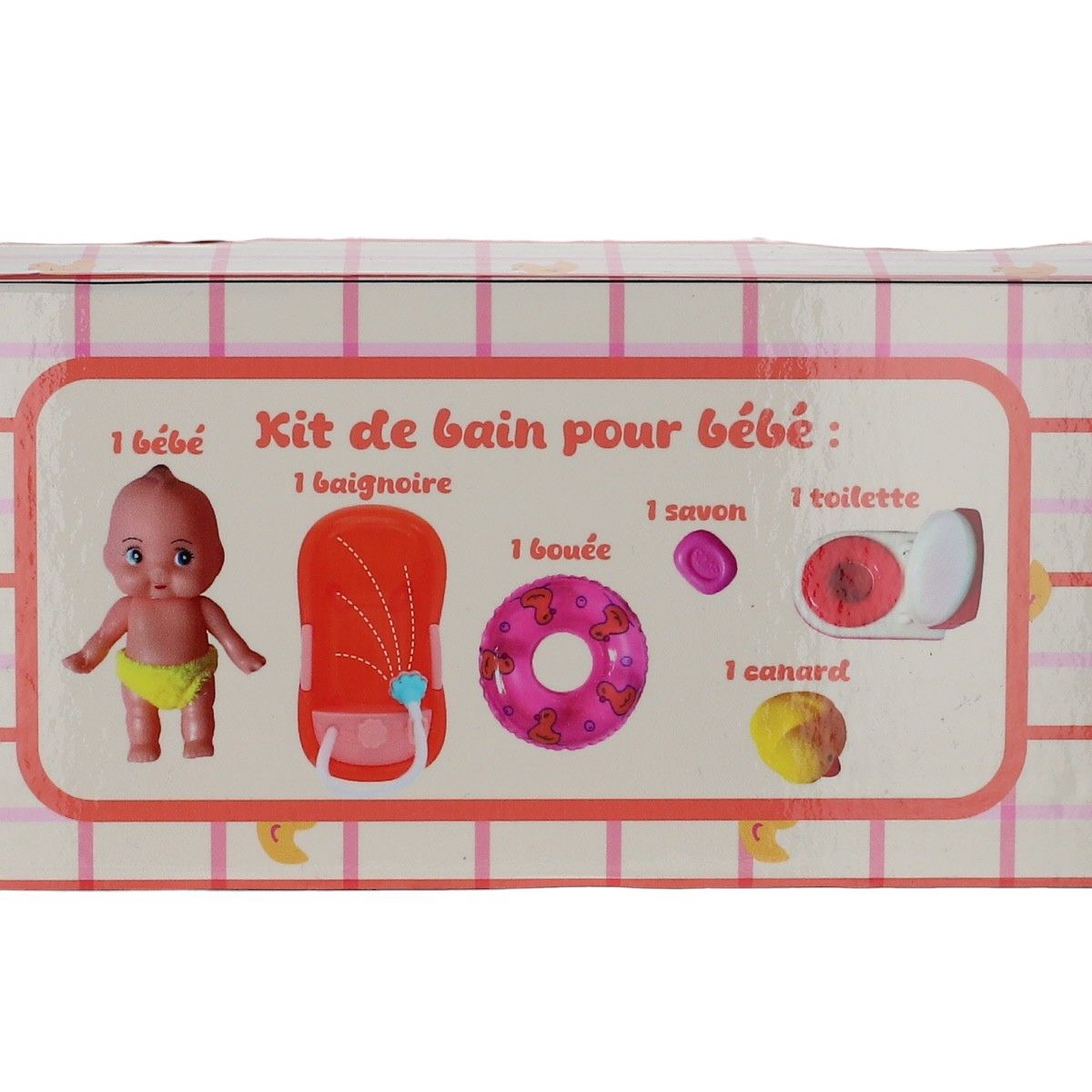Set jeu salle de bain bébé miniature Mercredi et Patati