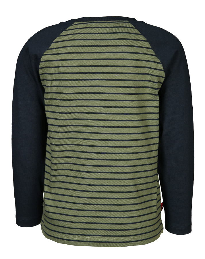 Langarmshirt COLLEGE gestreift mit Raglanärmeln in olive/dunkelblau