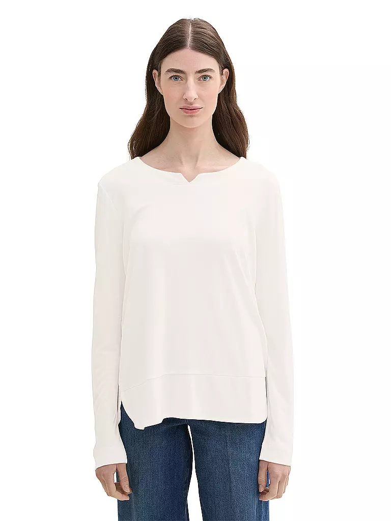 TOM TAILOR Langarmshirt weiss