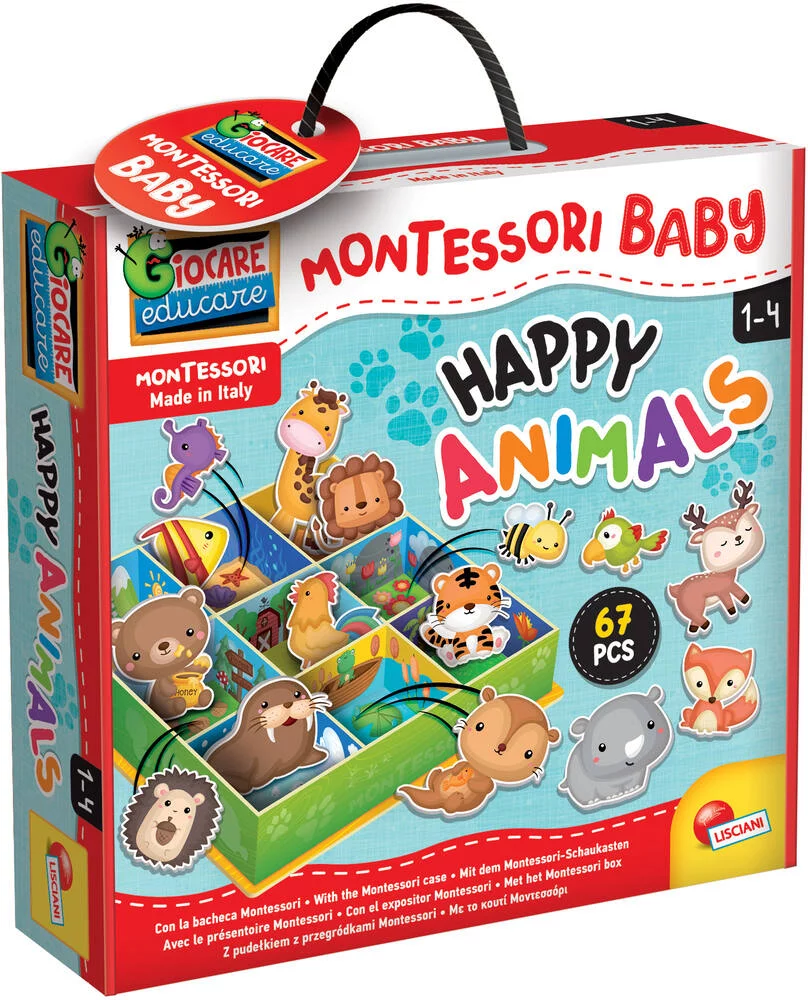MONTESSORI - BABY BOITE 67 PIECES ET COMPARTIMENTS POUR LES ANIMAUX