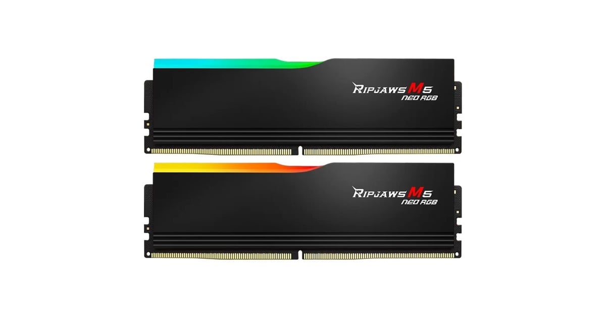 G.Skill64 GB DDR5-6000 (2x 32 GB) Kit werkgeheugen  (Zwart, F5-6000J3238G32GX2-RM5NRK, Ripjaws M5 Neo, AMD EXPO)