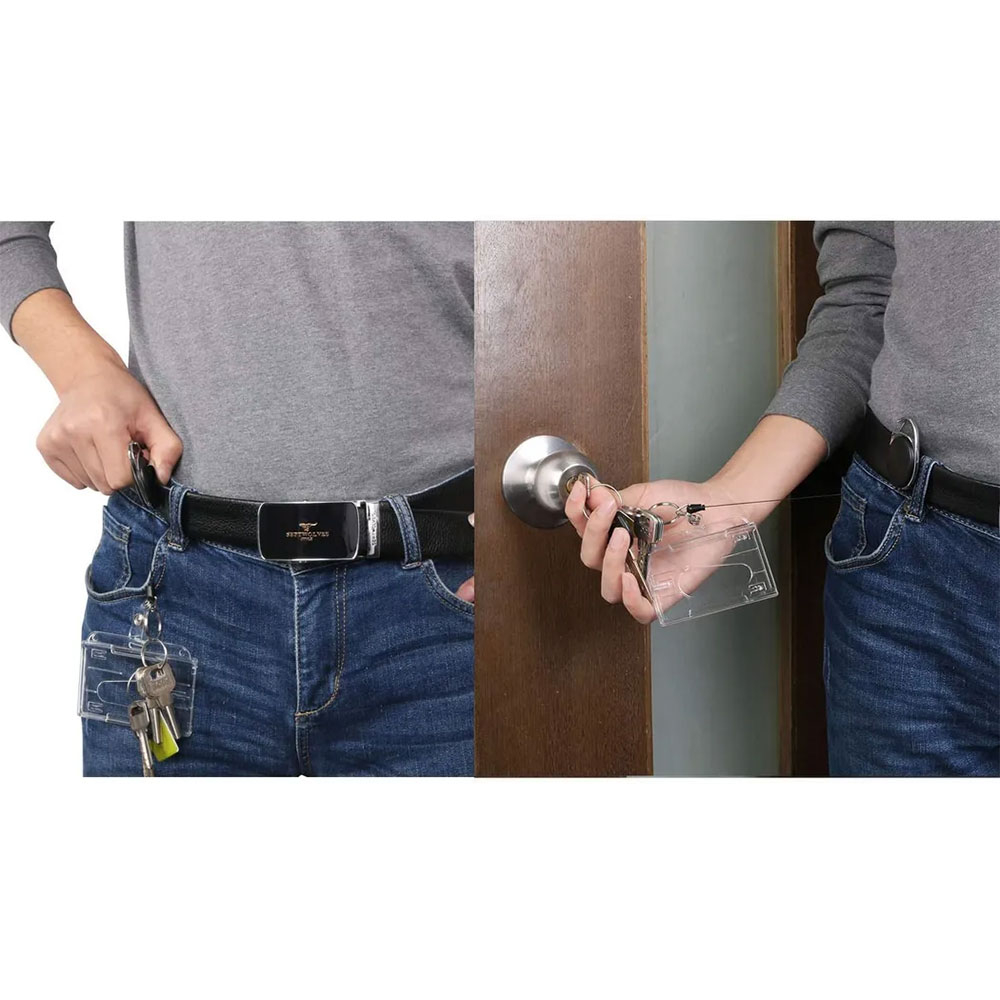 Anti-Lost Key-Bak Schlüsselanhänger mit Gürtelclip   Kartenhalter   Schlüsselring - Blau