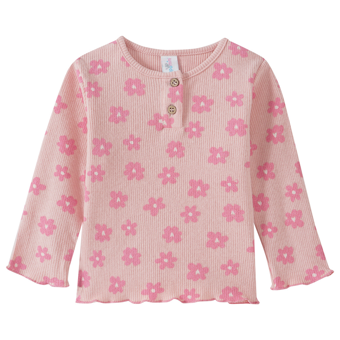 Topomini Baby Langarmshirt mit Ripp-Struktur hellrosa / pink