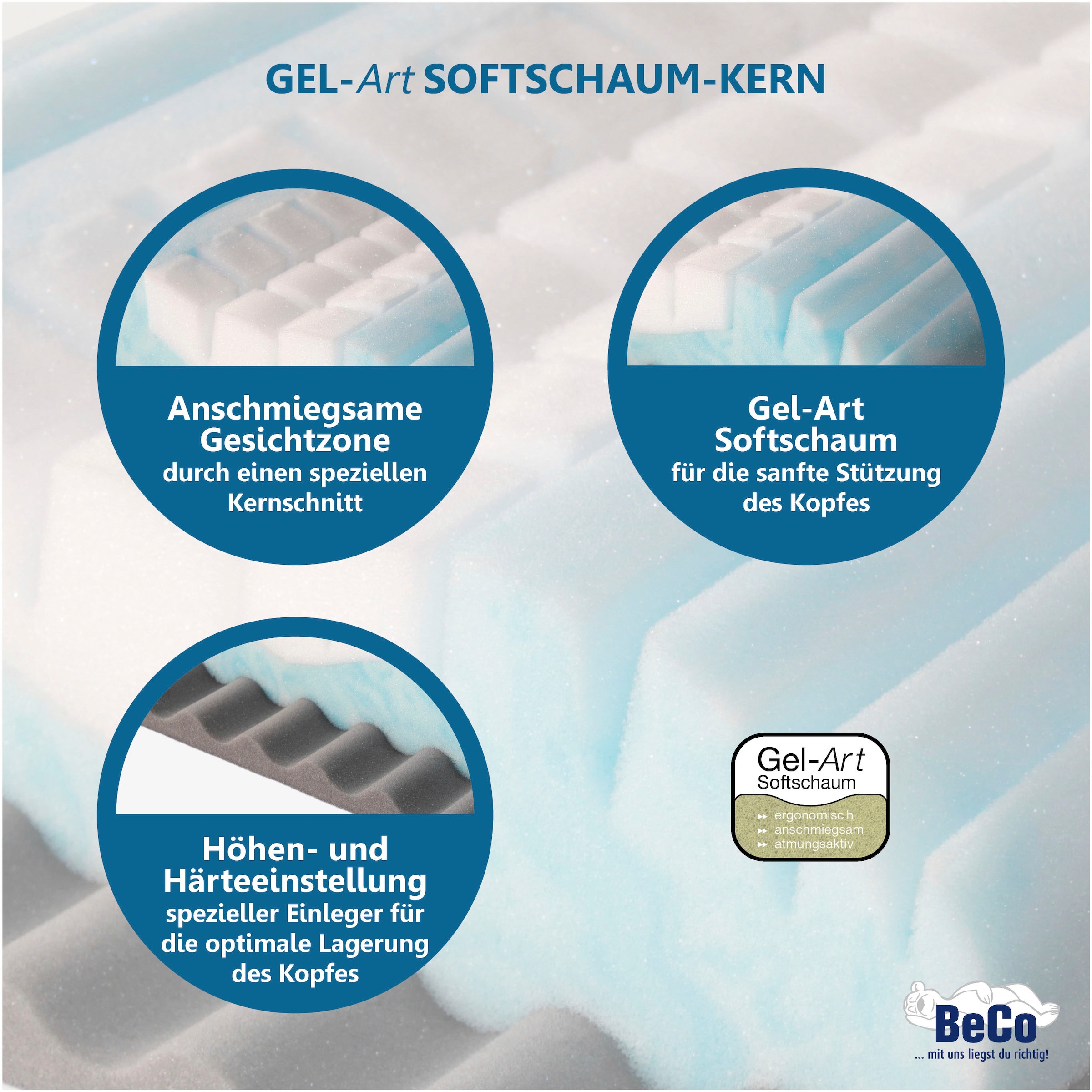 Beco Nackenstützkissen »Vario Med« Füllung: Gelschaum 1 Stk. tlg. Kern aus Gelschaum & Gesundheitsprodukt nach ZPmed®
