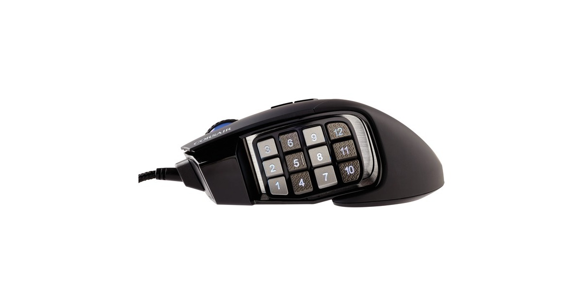 CorsairScimitar RGB ELITE gaming muis  (Zwart, 18.000 dpi, RGB leds)