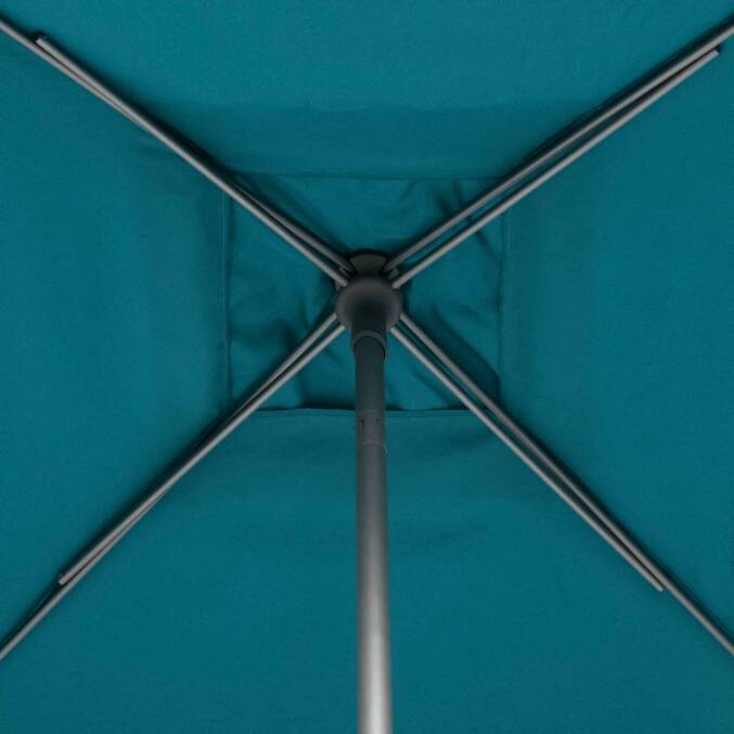 Parasol droit carré inclinable SOYA Bleu canard