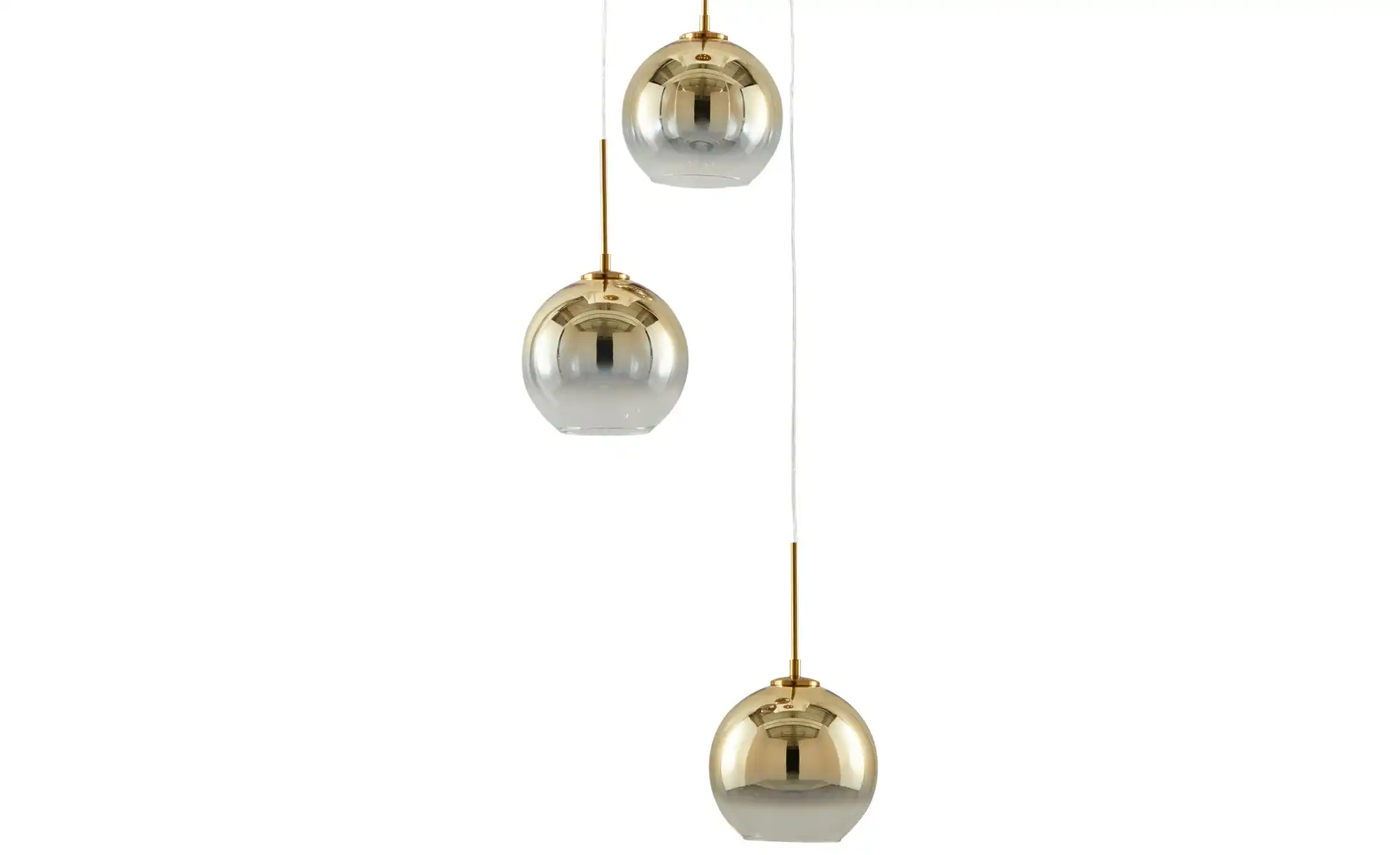 Meisterleuchten LED-Pendelleuchte, messing, Glas goldfarben beschichtet