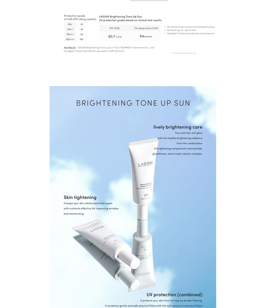 LAGOM - Brightening Tone Up Sun Mini