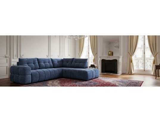 CONCEPT1 - Canapé Alias 3pl angle droite bleu foncé 291 x 219 x 89cm