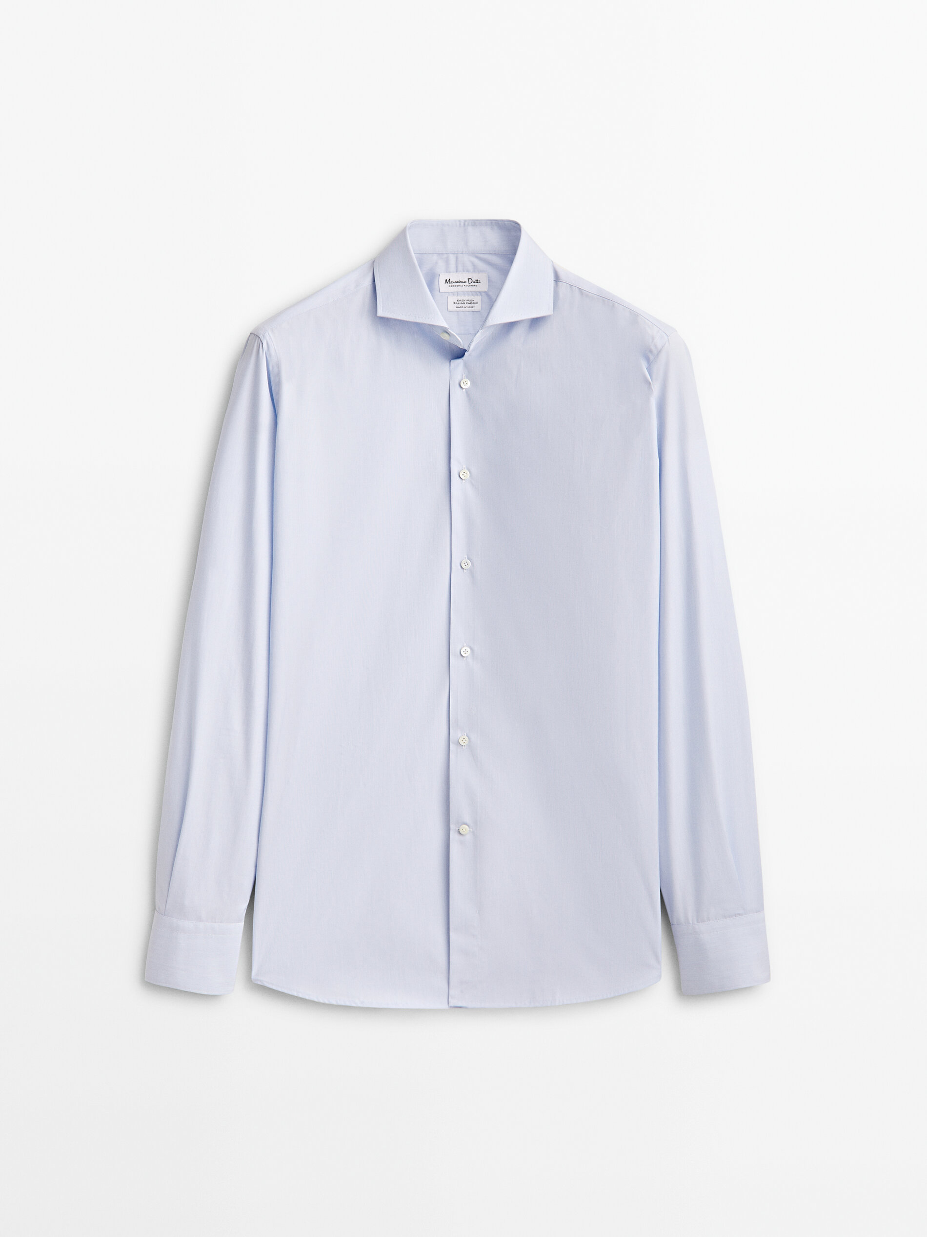 Camisa slim fit com micro listras, fácil de passar - CELESTE