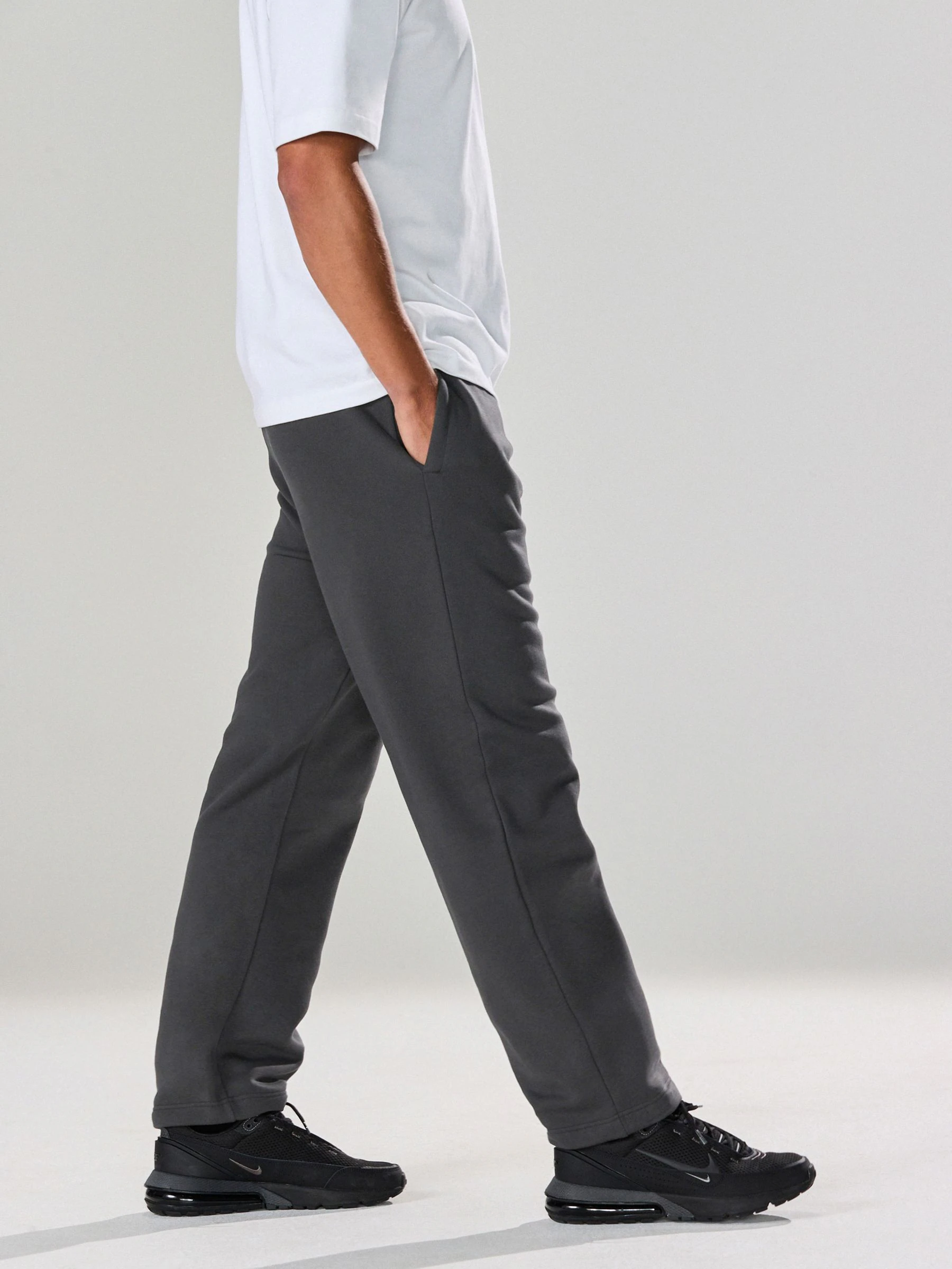 Leisteen grijs - Straight fit - Katoenrijke Jersey Joggingbroeken