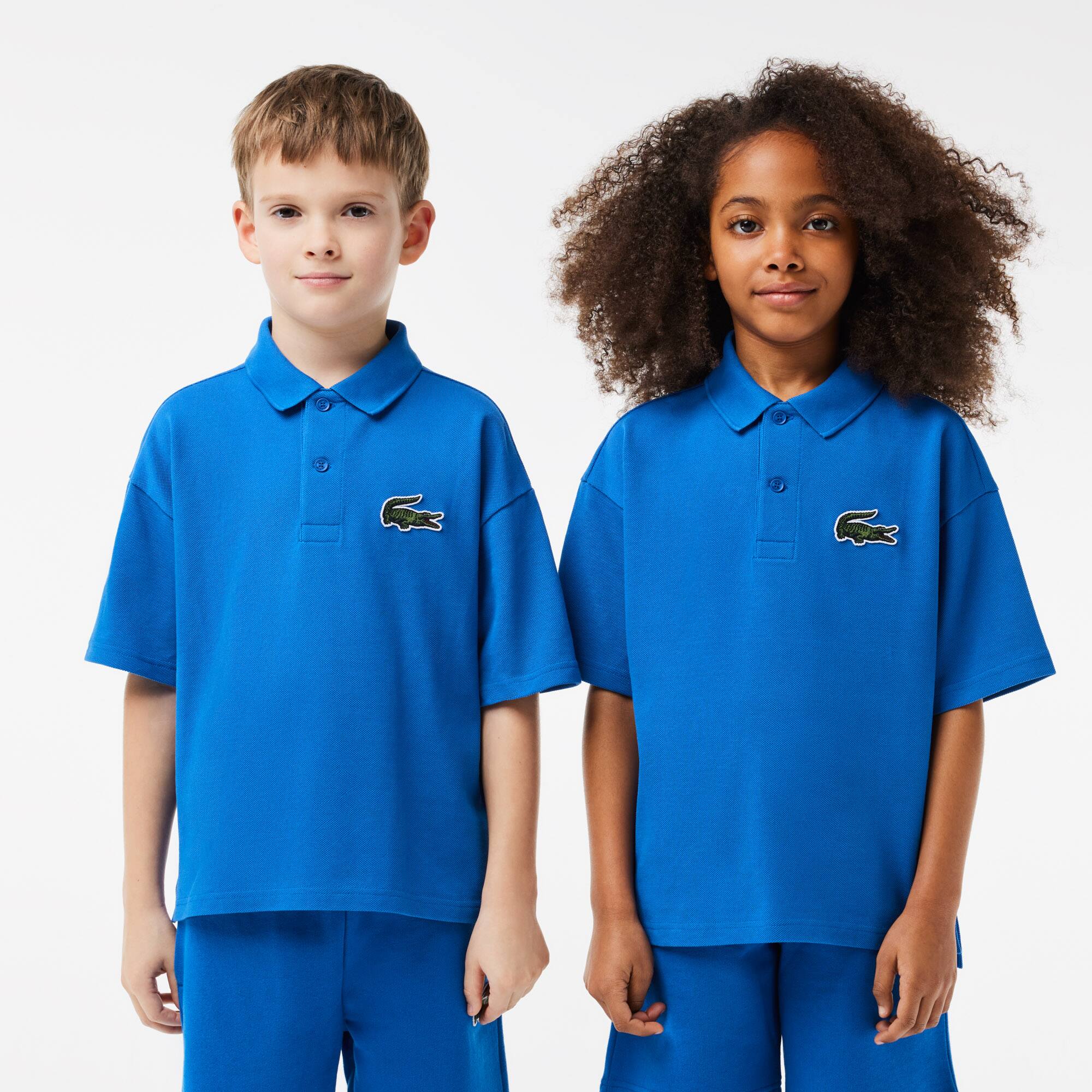 Polo en petit piqué de coton Polos - Bleu - Lacoste - Enfant