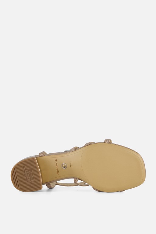 Tamaris Sandalen met hak goud Textiel