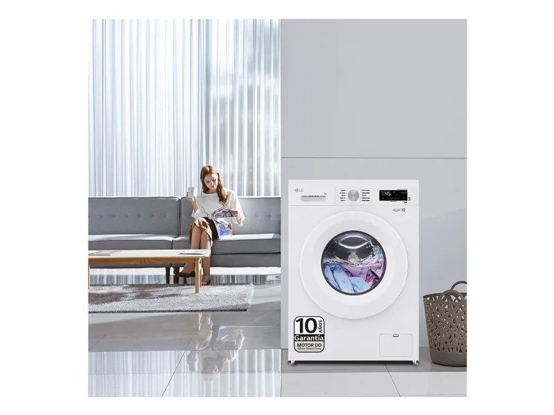 LG F4X1008NWH - Vaskemaskine - Wi-Fi - bredde: 60 cm - dybde: 59 cm - højde: 85 cm - frontbetjening - 8 kg - 1400 rpm - essens hvid