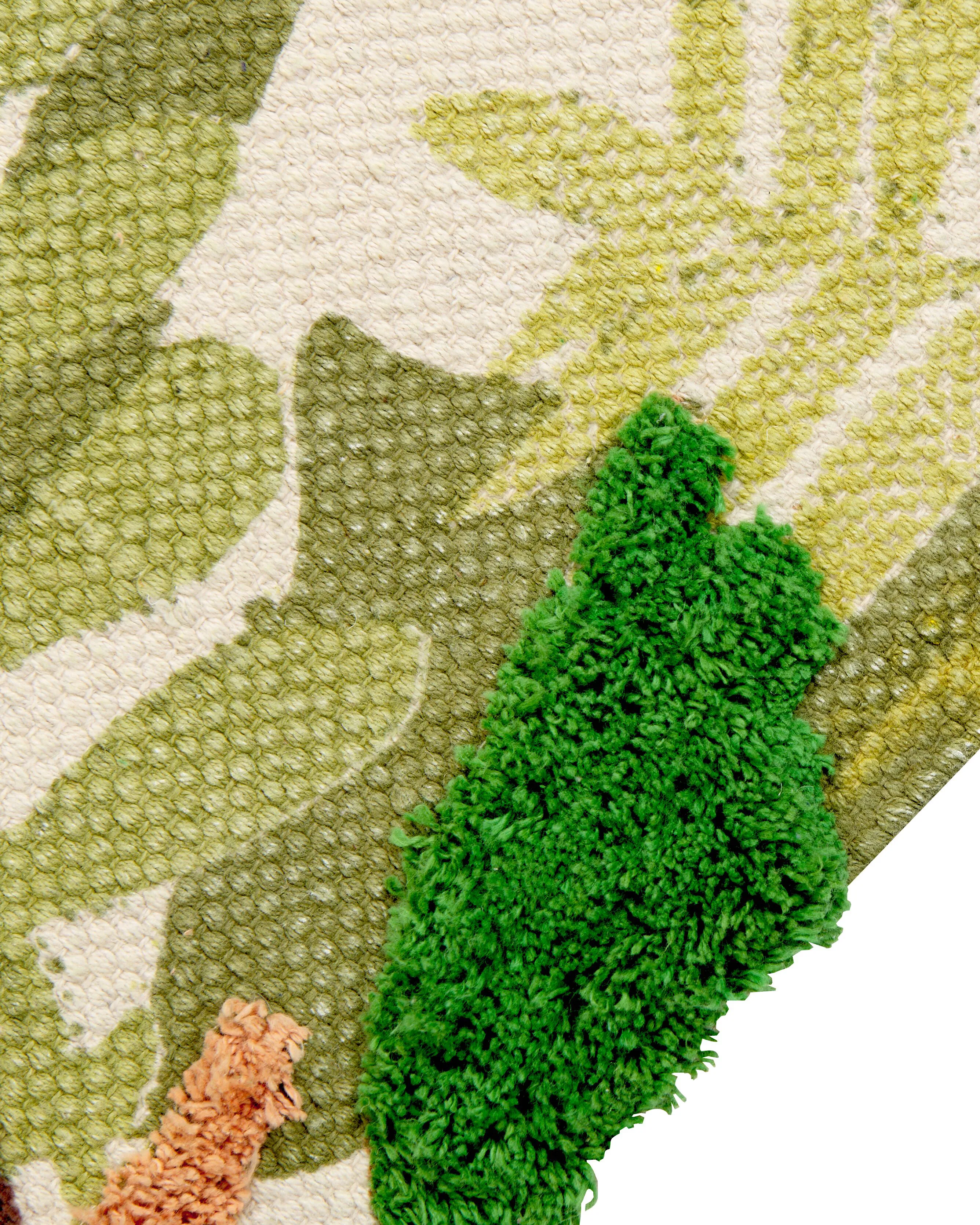 Kindervloerkleed JANHTO Groen 80 x 150 cm Katoen