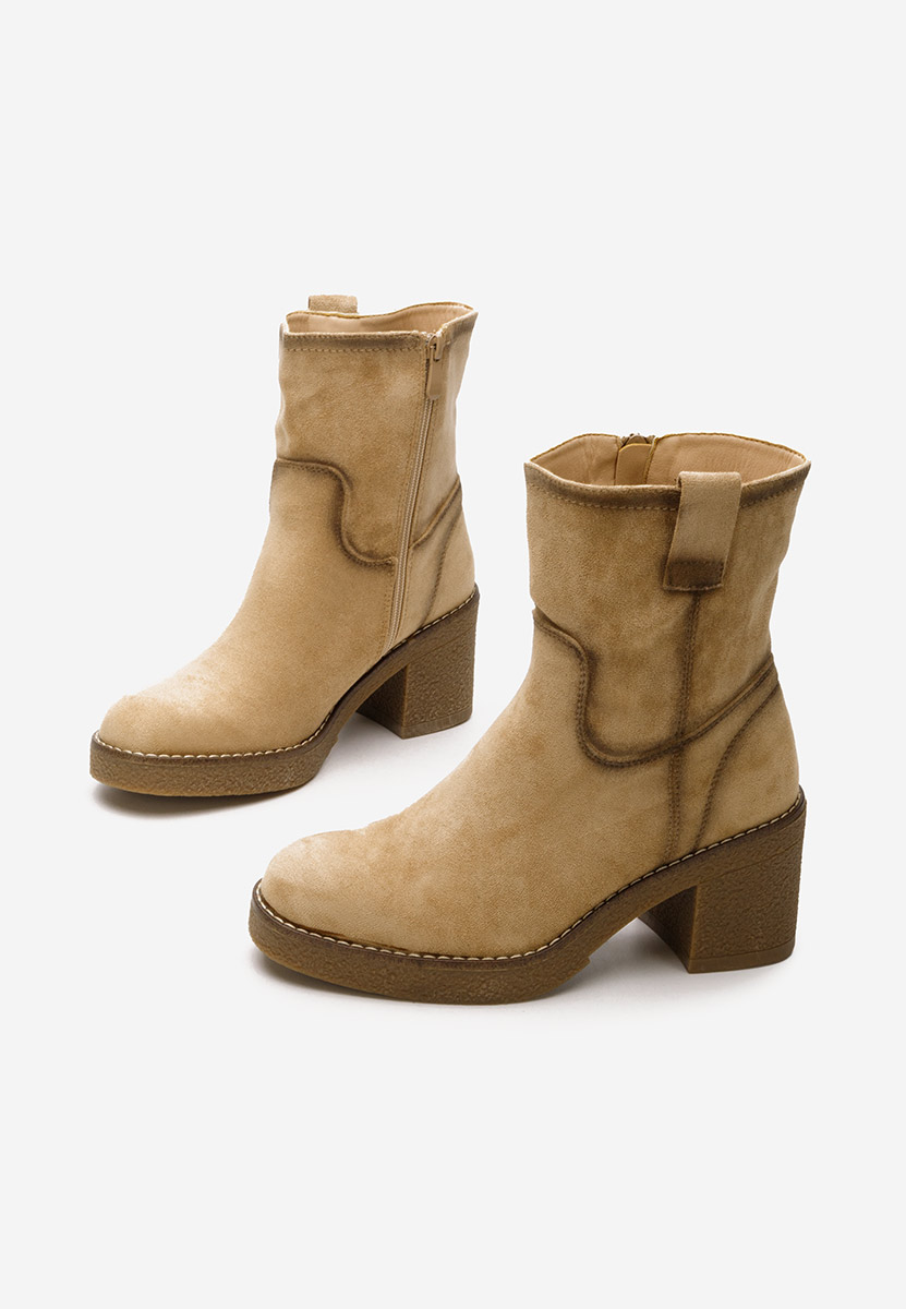 Bottines à talon beige Kandy