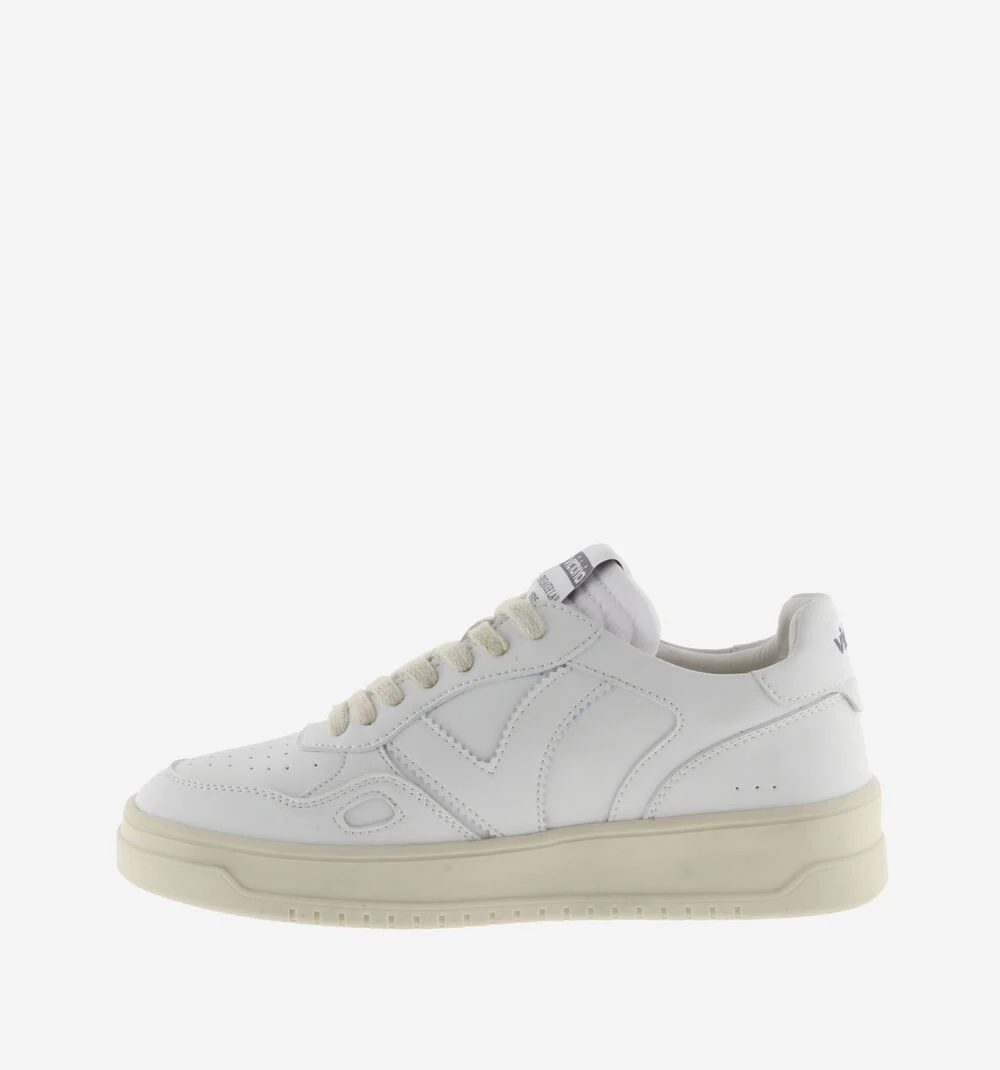 SEUL EFFET CUIR Baskets blanches unisexes BLANCO