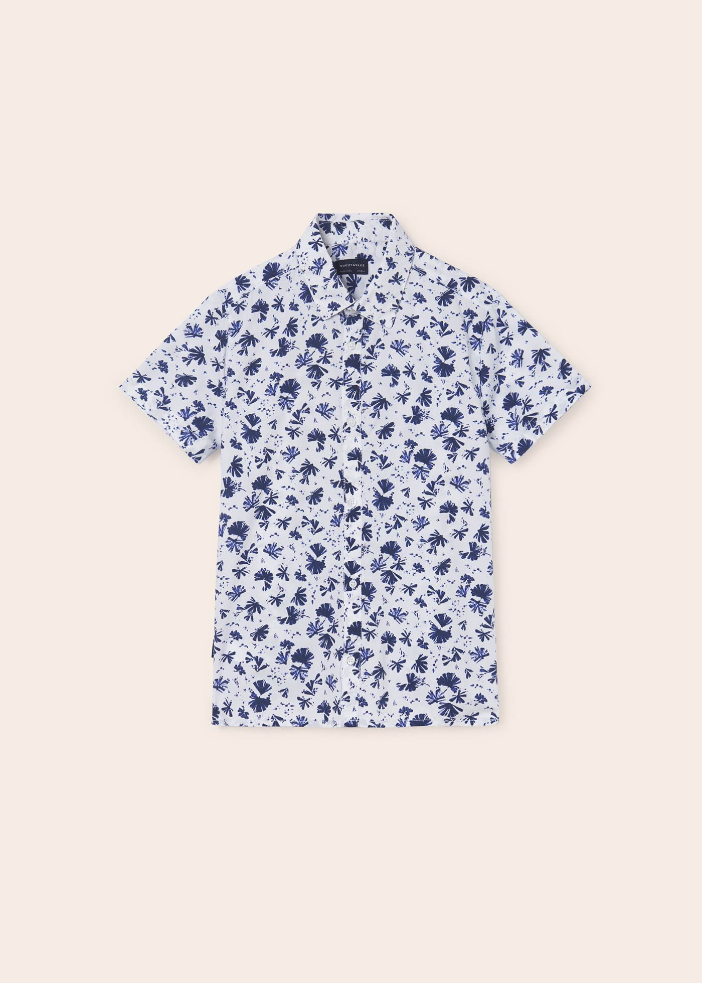 Camisa de algodão estampada de manga curta para meninos