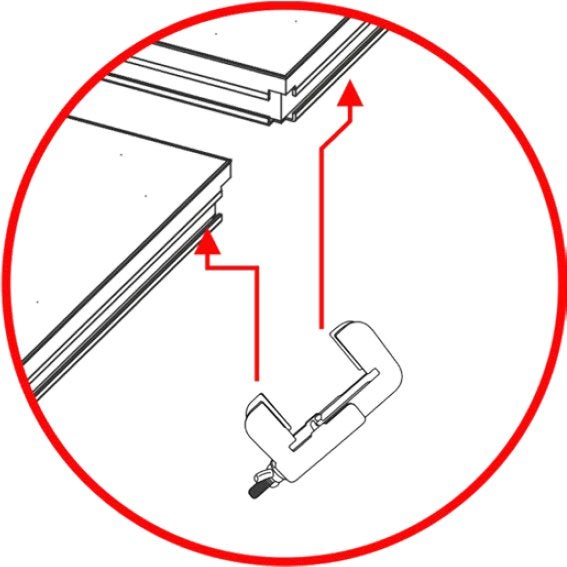 Showtec Mammoth Stage Bottom Clamp koppelstuk voor Mammoth Stages