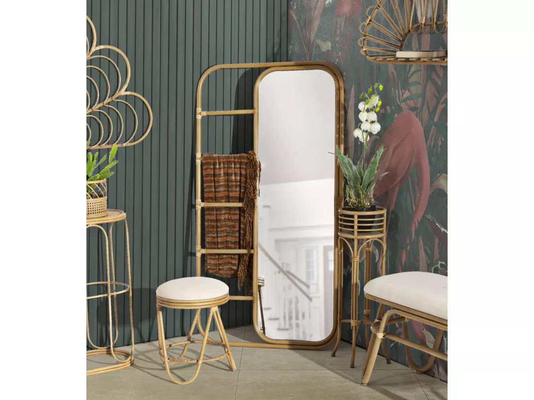 Miroir de sol en métal marron 77,5x3,3x151 cm