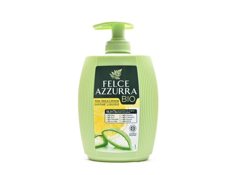Felce Azzurra Bio Flüssigseife Aloe 300 ml Pflegende Flüssigseife mit Bio Aloe Vera im praktischen Spender
