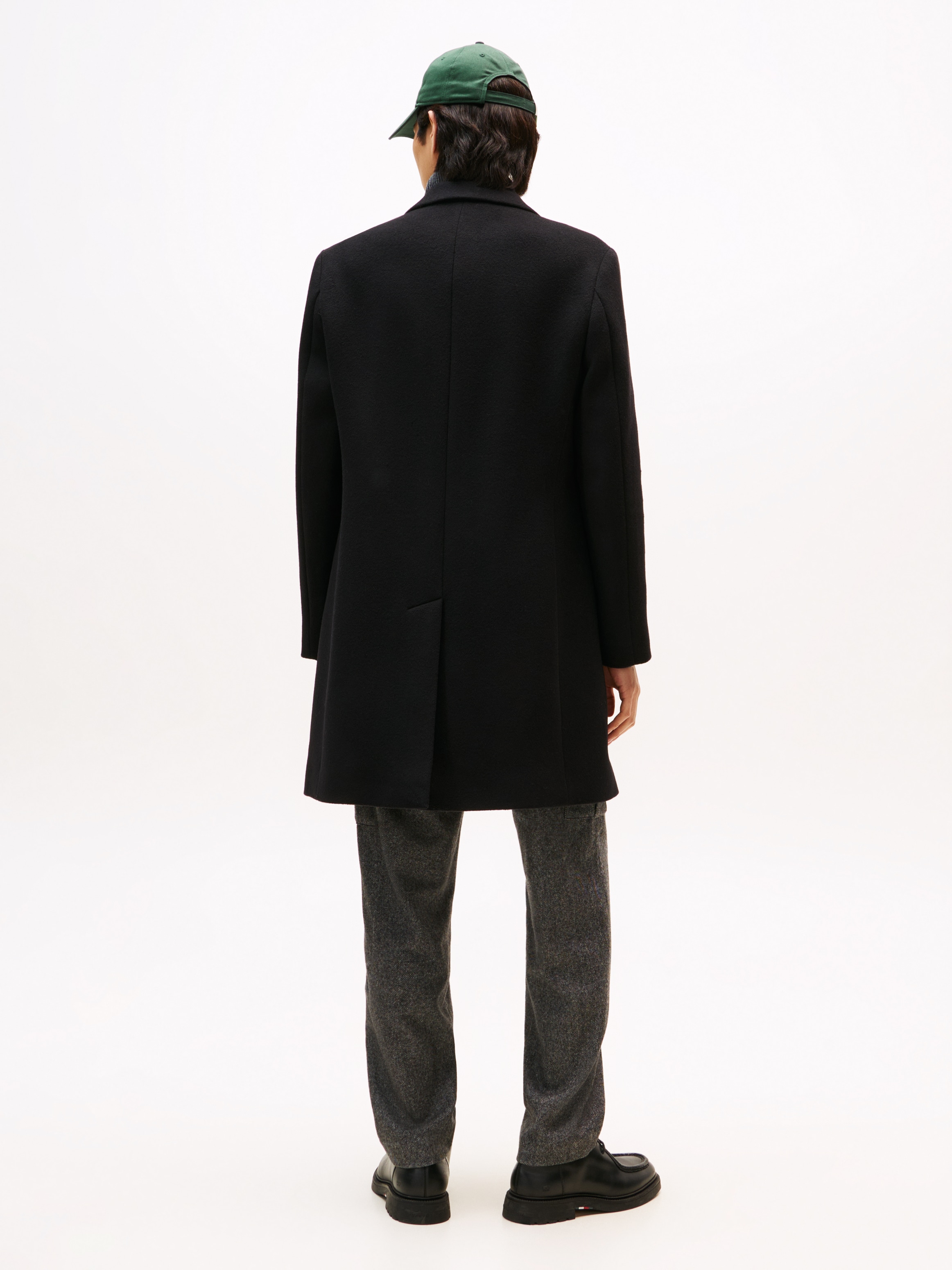 Tommy Hilfiger Wollmantel »WOOL MIX COAT«, Reverskragen, regular fit,