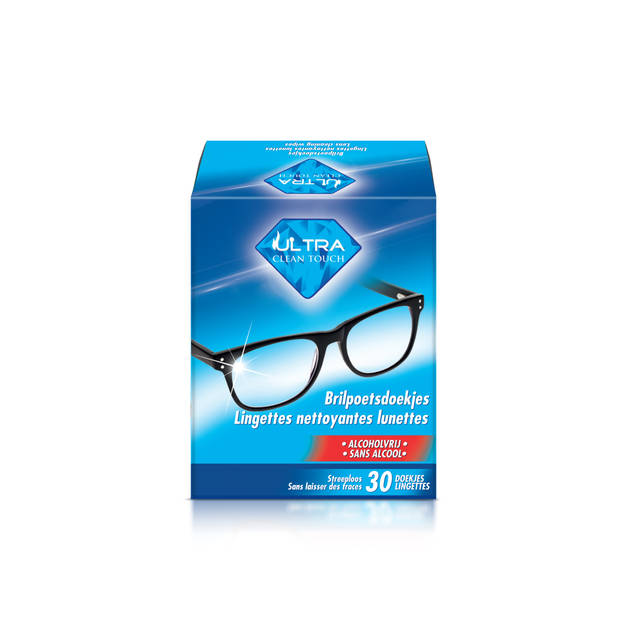 Ultra Clean Touch alcohol vrijebrilpoetsdoekjes - 30 stuks