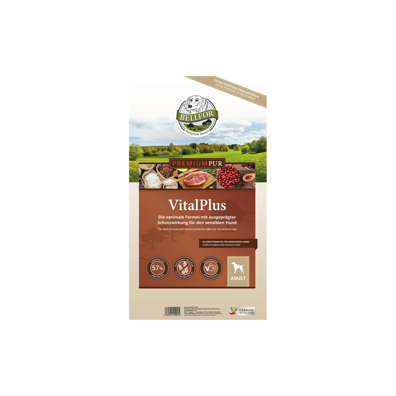 Bellfor Hundefutter mit hohem fleischanteil - PREMIUM PUR VitalPlus - 2,5 kg
