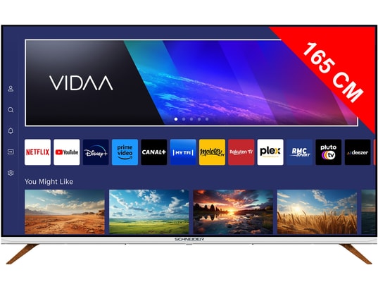 SCHNEIDER - TV QLED 4K 165 cm GMS65F1 Smart VIDAA - SERIE FJORD