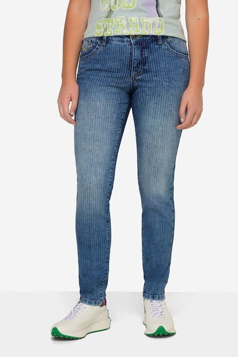 Slimjeans, Streifen, 5-Pocket, mit recyceltem Polyester