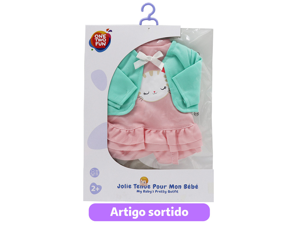 O OUTFIT DO BEBÉ ONE TWO FUN 30-35CM MODELOS SORTIDOS