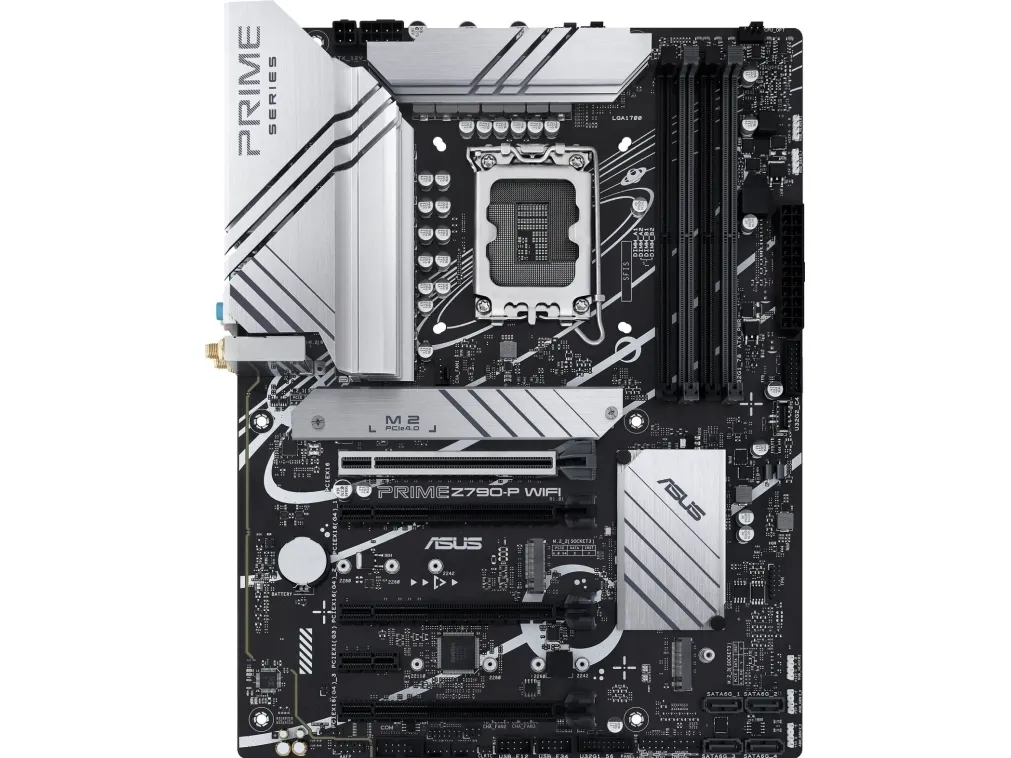 ASUS Prime Z790-P WIFI - Bundkort - ATX - LGA1700 sokkel - Z790 Chipset - USB-C 3.2 Gen 2x2, USB 3.2 Gen 1, USB 3.2 Gen 2, USB-C Gen2 - 2.5 Gigabit LAN, Wi-Fi 6, Bluetooth - onboard grafik (CPU påkrævet) - HD Audio (8-kanaler)
