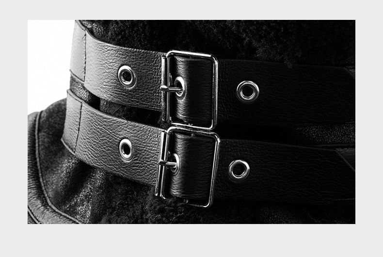 Dandyluxe - Kraaggevoerde, met fleece gevoerde, ritssluiting van imitatieleer