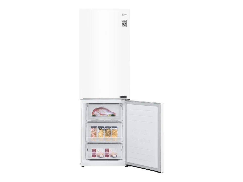 GBP31SWLZN LG Refrigerator GBP31SWLZN A  , Free standing, Combi, Height 186 cm, No Frost system, Fridge net capacity 247 L, Freezer net capacity 107 L, Display, 36 dB, White