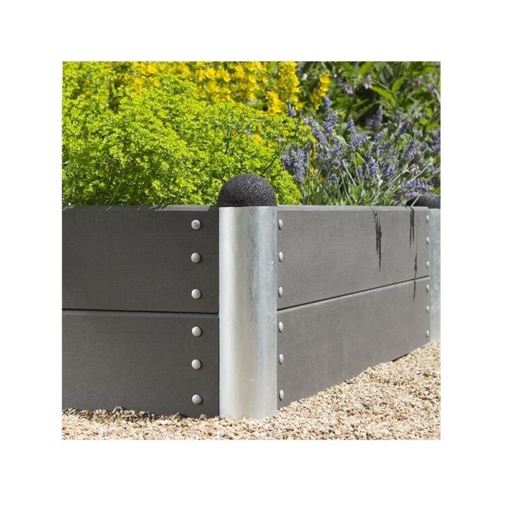 PLANTEKASSE PLUS PIPE KOMPOSITT 138X78X36 CM SKIFTERGRÅ