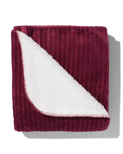 plaid sherpa bordeaux 130 x 150