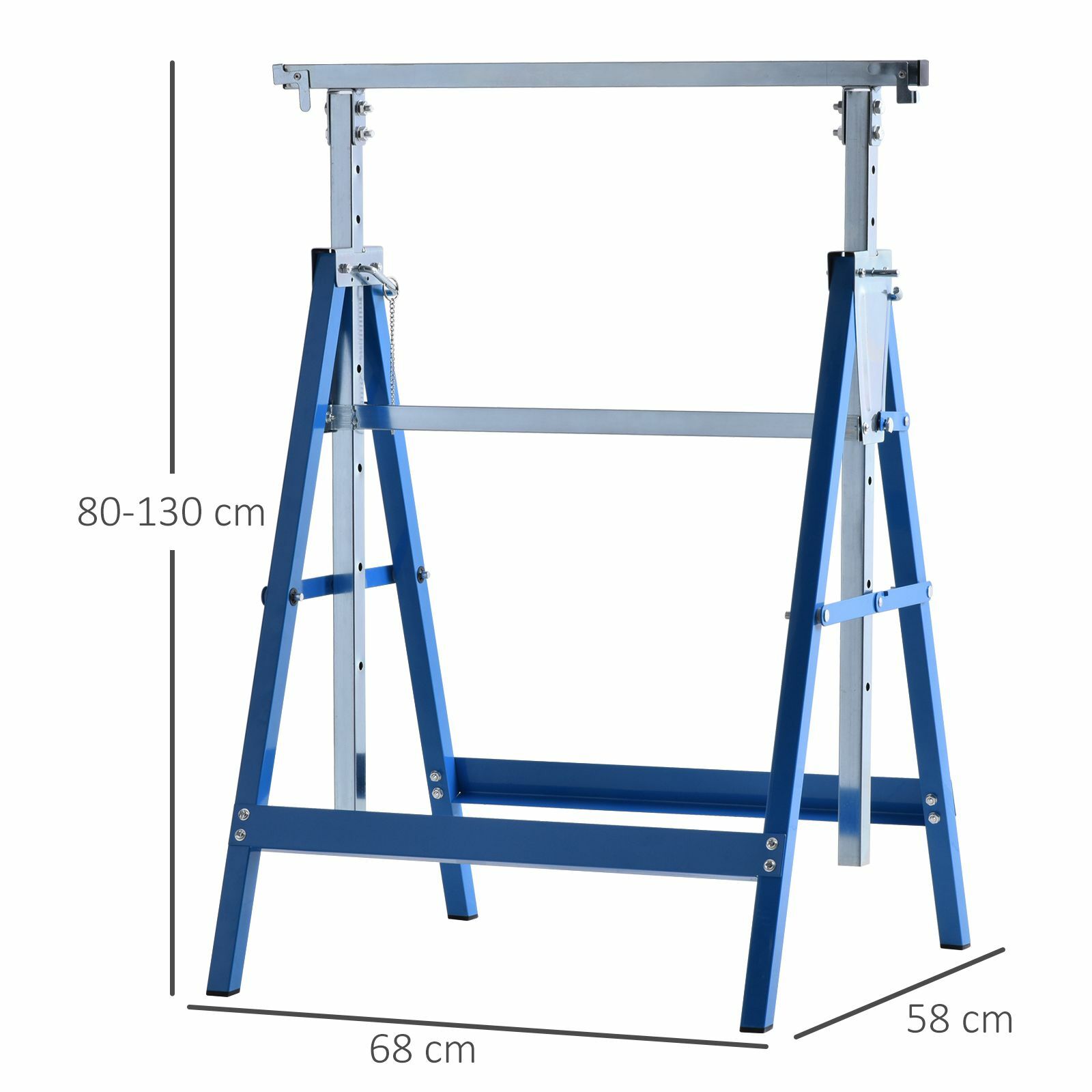 HOMCOM Gerüstbock im 2er Set 68 x 58 x (80-130) cm (LxBxH)