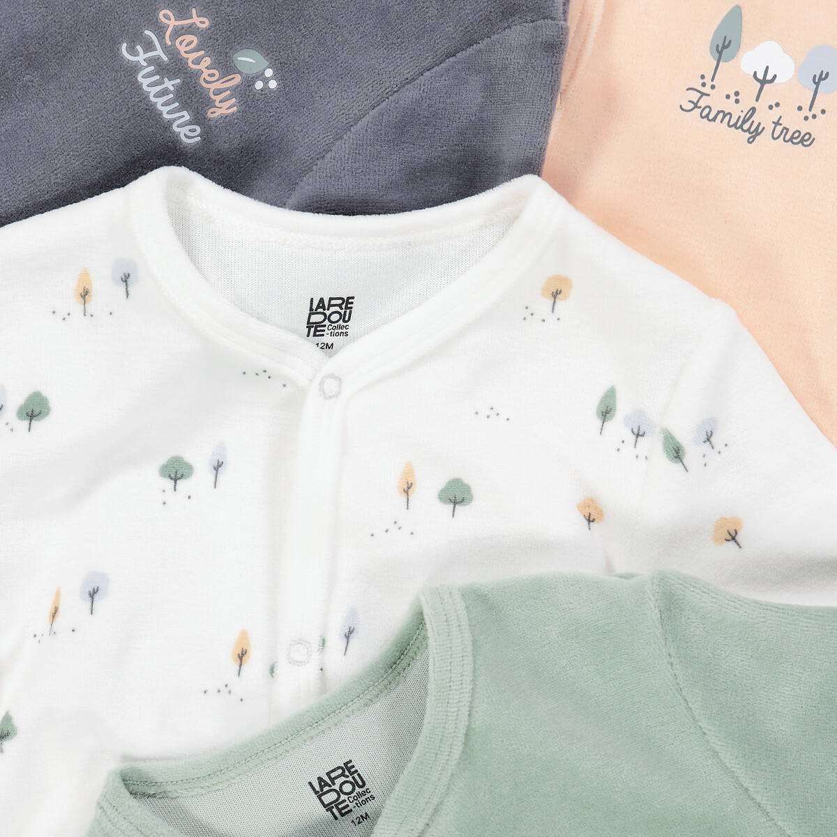 COLECÇÕES LA REDOUTE<br>Conjunto de 4 pijamas em fluweel