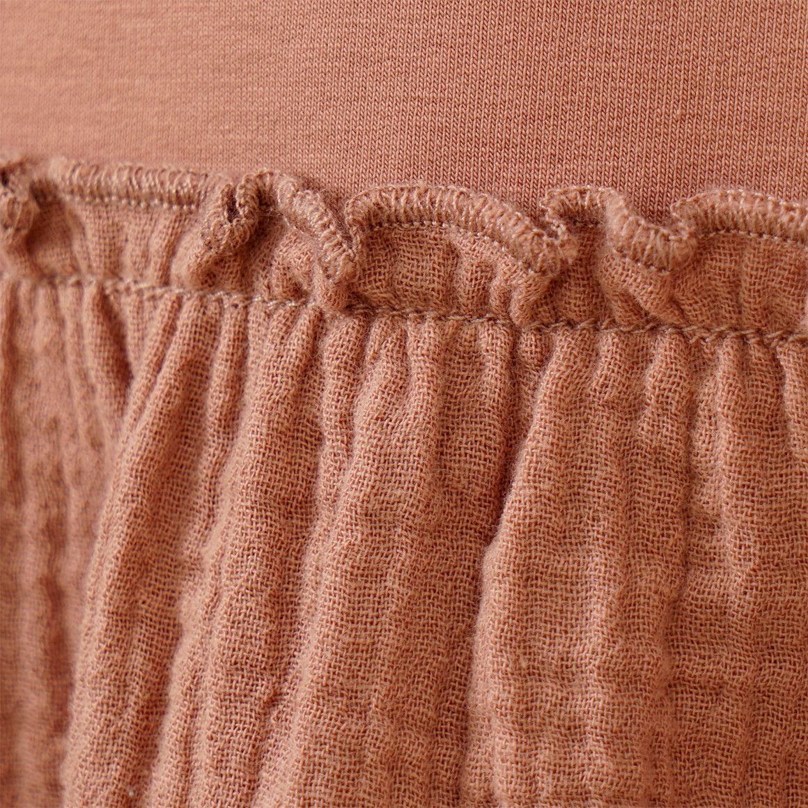 Topolino Pure Collection Mädchen Kleid aus Sweat und Musselin terracotta