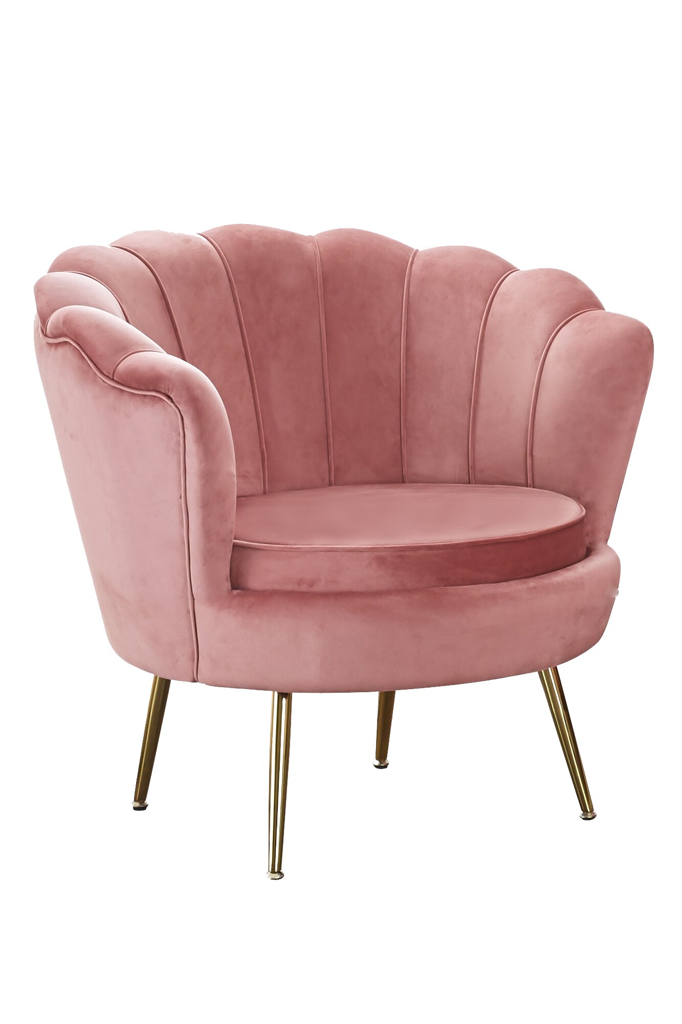 Muschelsessel Samt Rose Relaxsessel Polstersessel Ohrensessel Loungesessel
