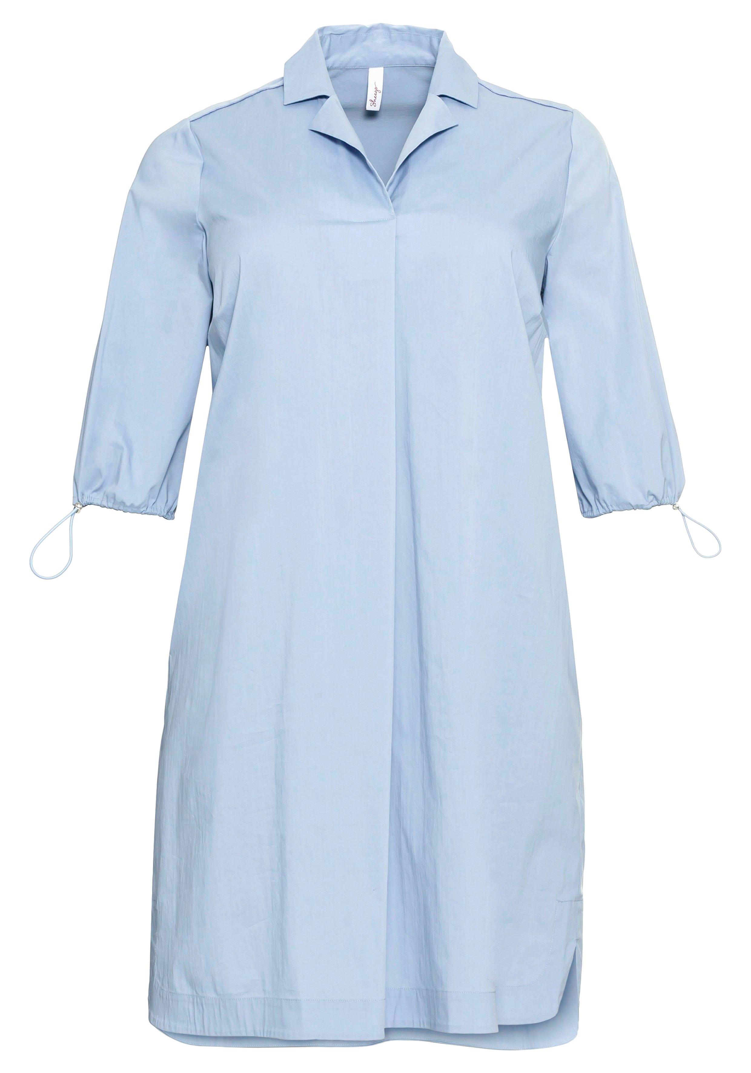 Blusenkleid mit Revers und 3/4-Arm mit Zugband