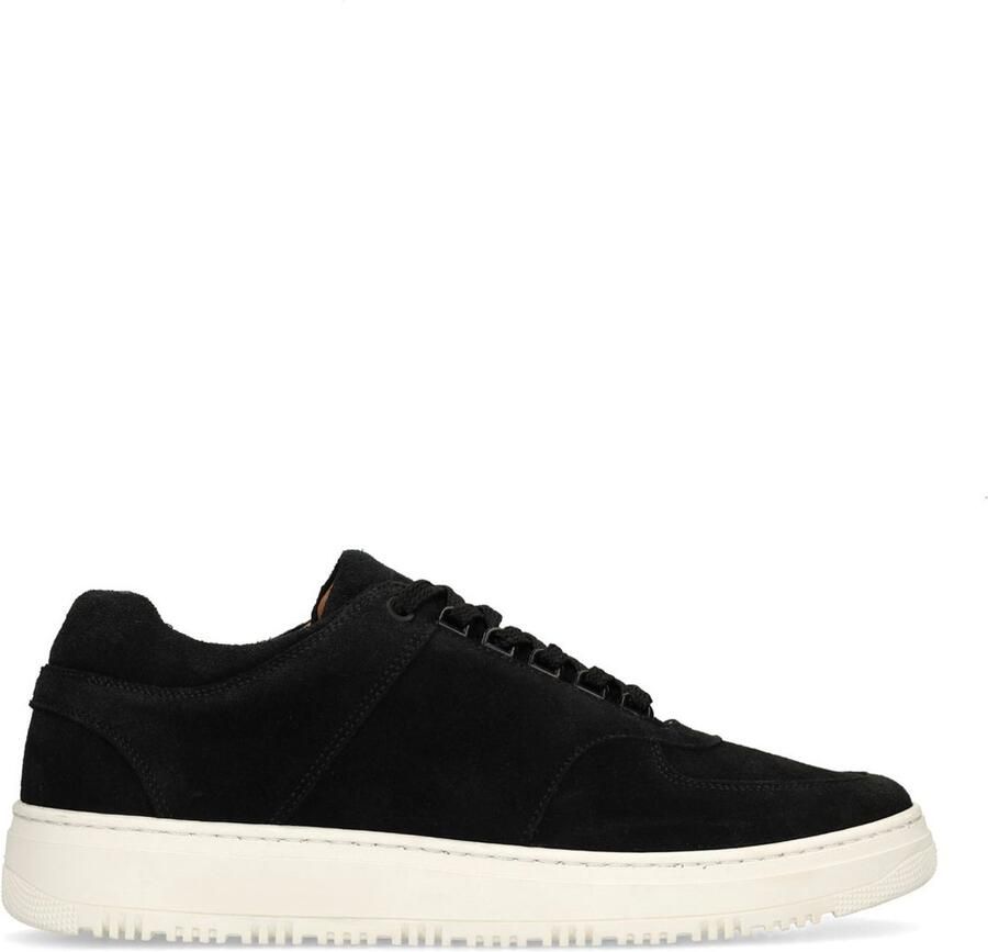 Manfield Heren Zwarte suède sneakers