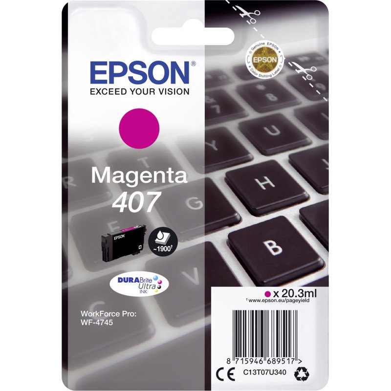 Epson 407 cartouche couleurs séparées pour imprimante jet d'encre