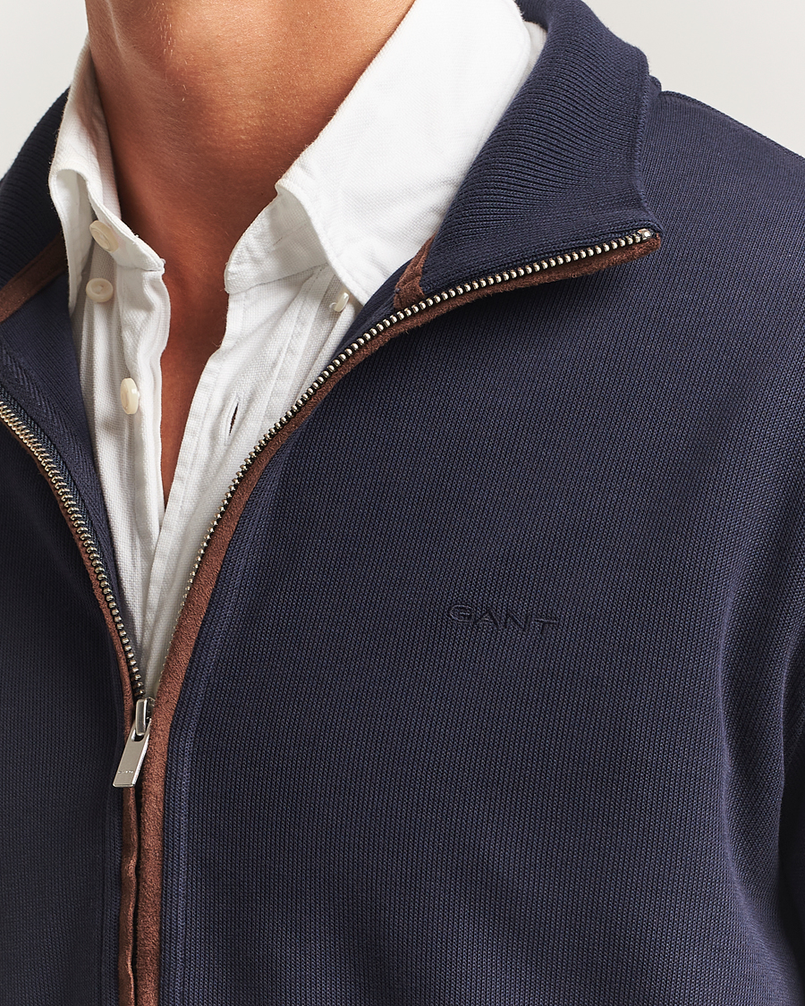 GANT Sacker Rib Full Zip Evening Blue