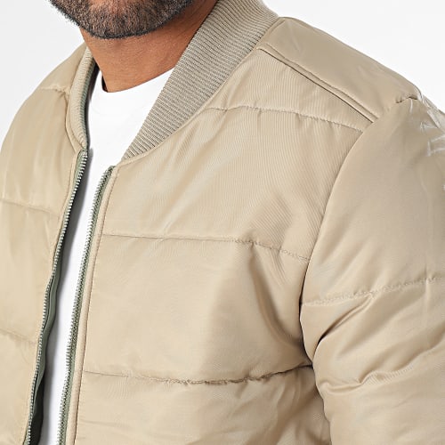 Veste Bomber Réversible Vert Kaki Beige
