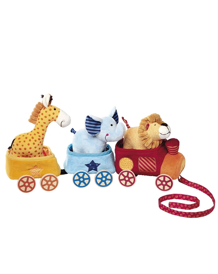Nachziehtier PLAYQ - SAFARI ZUG in bunt