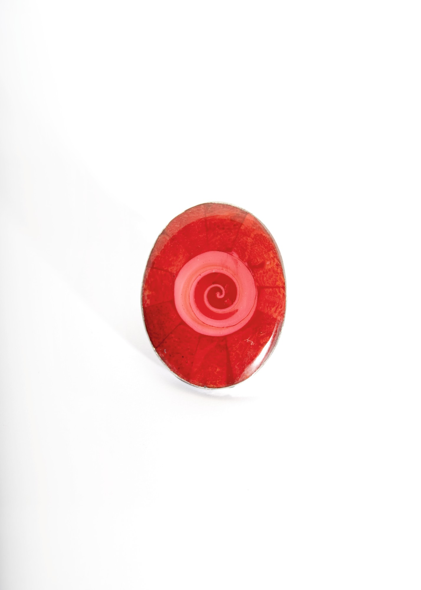 Perlmuttring-Ring 'Spirale' oval, rot, H 4 cm, B 2,5 cm günstig bestellen