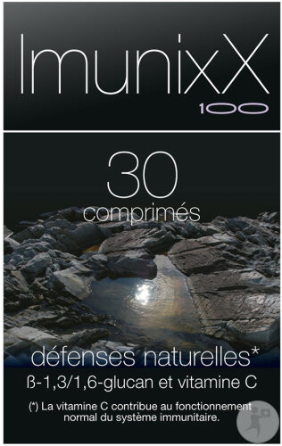 ixX Pharma ImunixX 100 Défenses Immunitaires & Vitalité Imunoglukan & Vitamine C 30 Comprimés