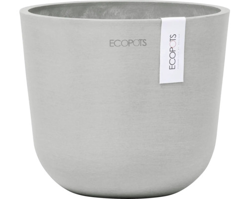 Ecopots Oslo kunststof bloempot, Ø 14,5 cm, 16 x 16 x 13,7 cm, grijswit