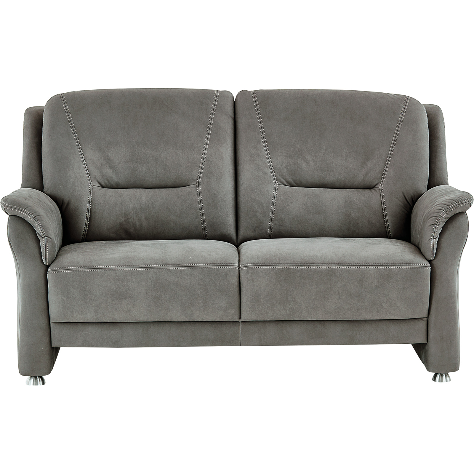 2,5er-Sofa Mainz Stoff grau, Boxspring-Polsterung
